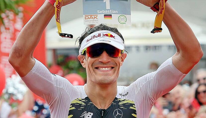 Sebastian Kienle bei einem seiner Triumphe in Heilbronn. 
Foto: Veigel