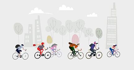 Typische Kreuzung in Kopenhagen: Radfahrer sind auf einer abgetrennten Spur unterwegs und warten im Sichtfeld vor dem Lkw (o.). Weil sie etwas früher Grün bekommen (Mitte), sind sie weg, bevor er abbiegt (u.). Blau dient als Warnfarbe an Gefahrenstellen.
Fotos: Christoph Donauer