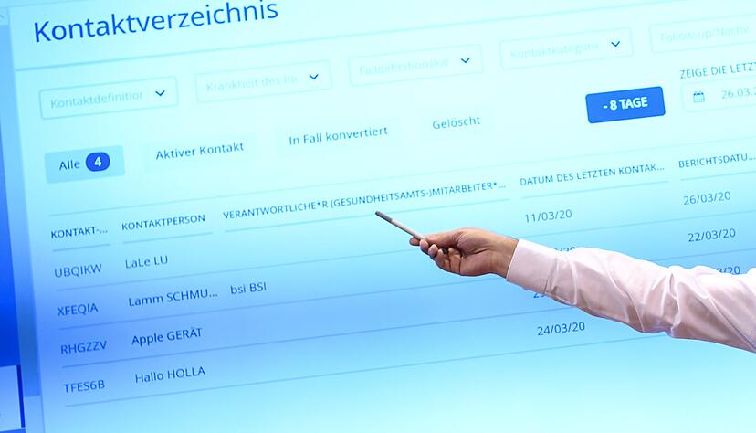 Mit der Software Sormas soll die Corona-Kontaktnachverfolgung in den Gesundheits&auml;mtern digitalisiert werden. Foto: dpa