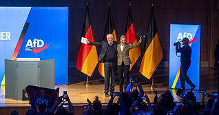 Alice Weidel spricht bei der AfD-Wahlveranstaltung in Heilbronn.