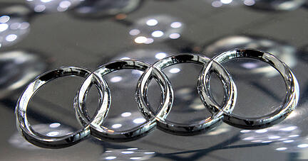 Das Audi-Logo, die vier Ringe. Foto: dpa