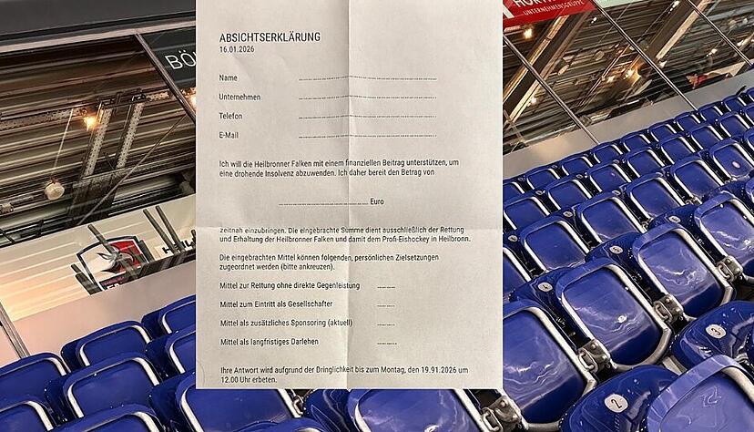 Die Heilbronner Falken ben&ouml;tigen frisches Sponsoren-Geld, wie dieses Schreiben verdeutlicht.