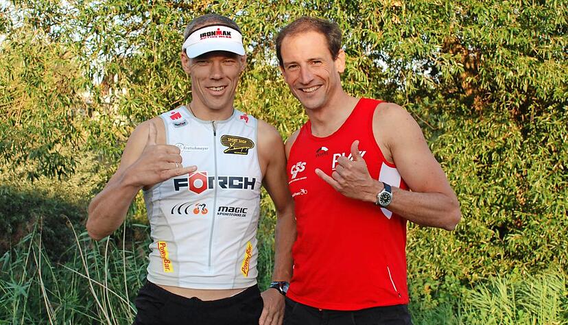 Im Wettkampf sind Uwe Richlik (links) und Markus Wiedemann Rivalen, abseits des sportlichen Geschehens kommen sie jedoch gut miteinander aus.Foto: Döring