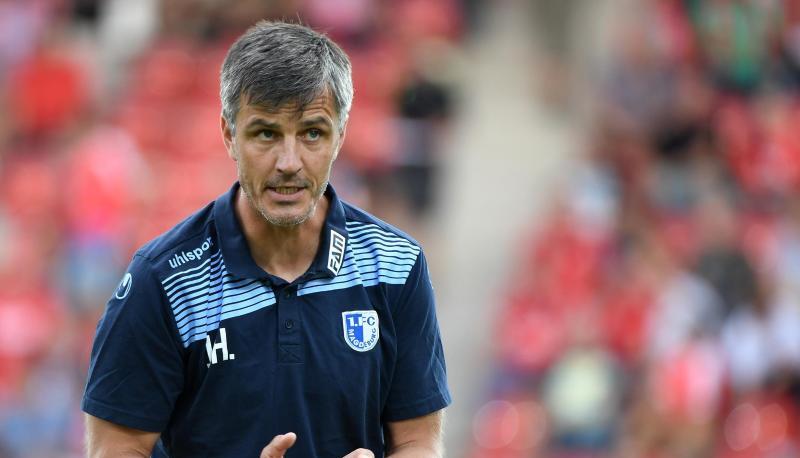 Trainer Jens H&auml;rtel will mit dem 1. FC Magdeburg f&uuml;r die n&auml;chste Pokal-&Uuml;berraschung sorgen. Foto: Hendrik Schmidt