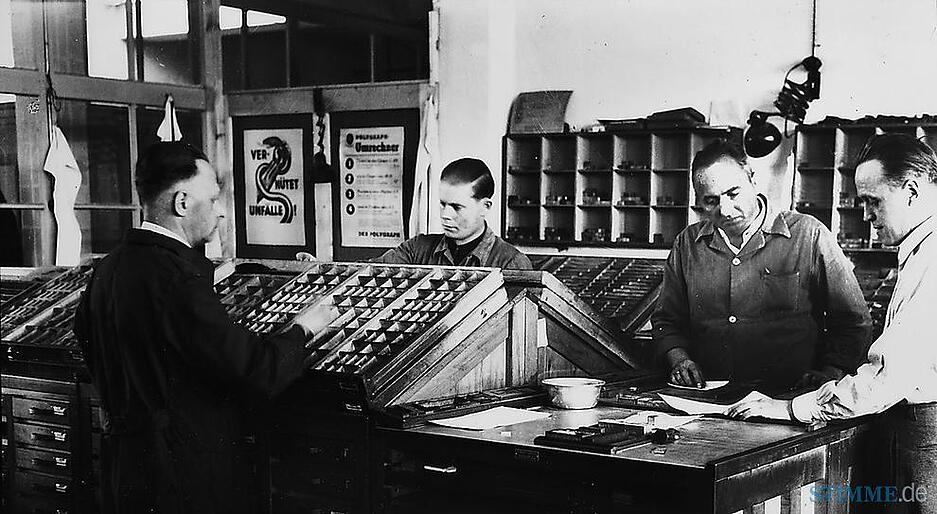 Heilbronner Stimme-Handsetzer 1949.