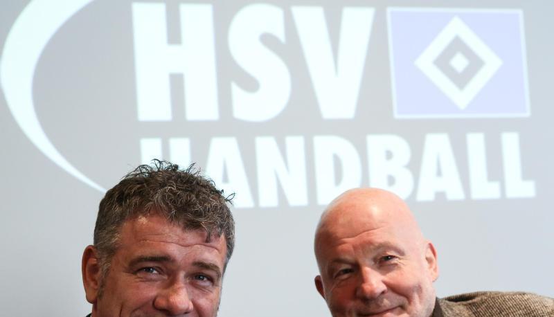 Holger Liekefett (l) hofft auf Andreas Rudolph als HSV-Retter. Foto: Axel Heimken Holger Liekefett (l) hofft auf Andreas Rudolph als HSV-Retter. Foto: Axel Heimken