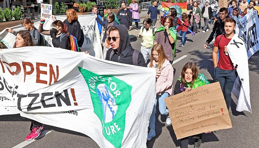 Aktivisten beim globalen Klimastreik im September 2022 in Heilbronn.