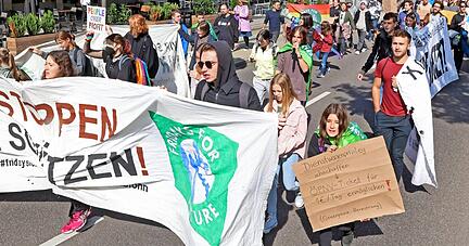 Aktivisten beim globalen Klimastreik im September 2022 in Heilbronn.
Fotos: Ralf Seidel Aktivisten beim globalen Klimastreik im September 2022 in Heilbronn.
Fotos: Ralf Seidel