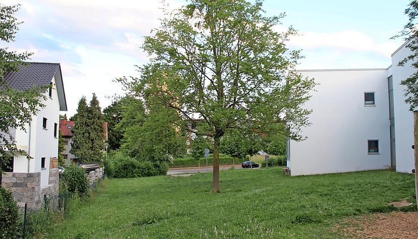 Favorisierte L&ouml;sung der Stadt: Pavillon 1 der Grundschule (rechts) erh&auml;lt einen Anbau. Nachteil: Dieser w&uuml;rde an ein Wohnhaus (links) heranr&uuml;cken.