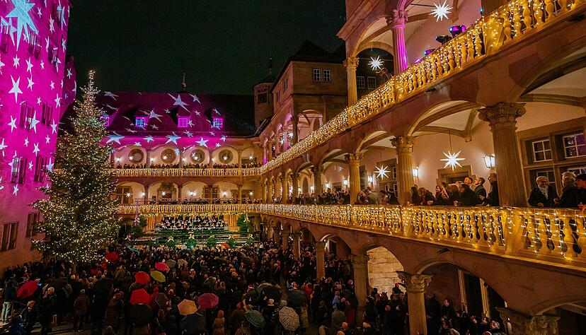 Der Stuttgarter Weihnachtsmarkt wird im Alten Schloss eröffnet.