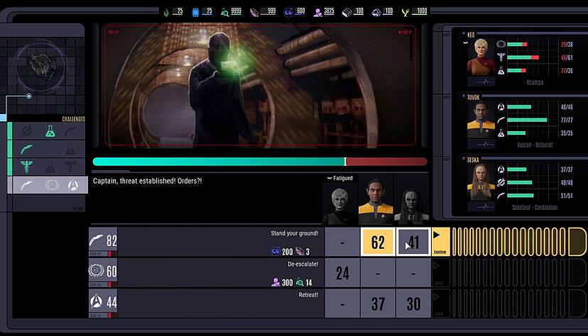 Auf Außenmission: Hier können die Eigenschaften der Heldenfiguren beim Bestehen der Mission helfen. Auf Außenmission: Hier können die Eigenschaften der Heldenfiguren beim Bestehen der Mission helfen.
