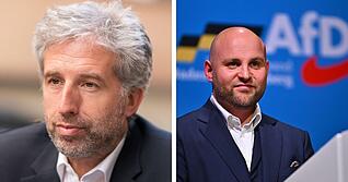 Die beiden Politiker treffen sich zu einer öffentlichen Debatte. Die beiden Politiker treffen sich zu einer öffentlichen Debatte.