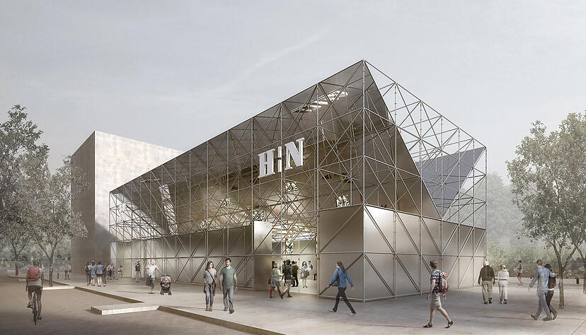 Der Pavillon liegt in unmittelbarer Nachbarschaft zur Stadtausstellung, zur neuen Jugendherberge sowie zum Ausstellungsbeitrag des Garten- und Landschaftsverbands.