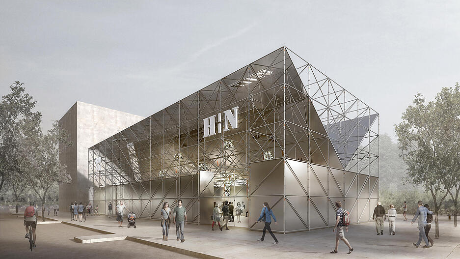 Der Pavillon liegt in unmittelbarer Nachbarschaft zur Stadtausstellung, zur neuen Jugendherberge sowie zum Ausstellungsbeitrag des Garten- und Landschaftsverbands.