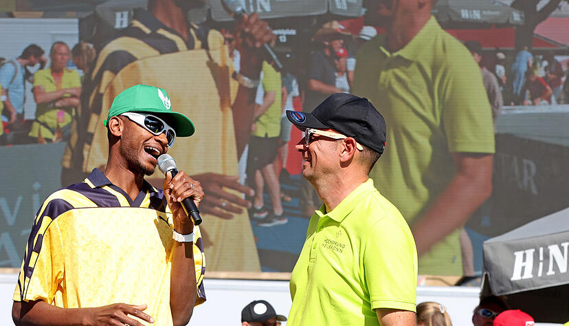 Mutaz Essa Barshim (links) ist der Gr&uuml;nder der "What Gravity Tour". Mit seinem Freund Oliver Blumenstock, einem der Heilbronner Macher, arbeitet er eng zusammen. Heilbronn ist Finalstation der internationalen Serie.