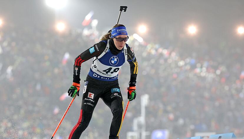 Franziska Preu&szlig; auf der Strecke in Nove Mesto.