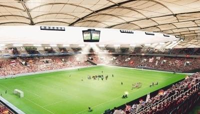So soll das Stuttgarter Stadion im Herbst 2011 aussehen: Steile Ränge bis nahe ans abgesenkte Spielfeld.Foto: VfB Stuttgart So soll das Stuttgarter Stadion im Herbst 2011 aussehen: Steile Ränge bis nahe ans abgesenkte Spielfeld.Foto: VfB Stuttgart
