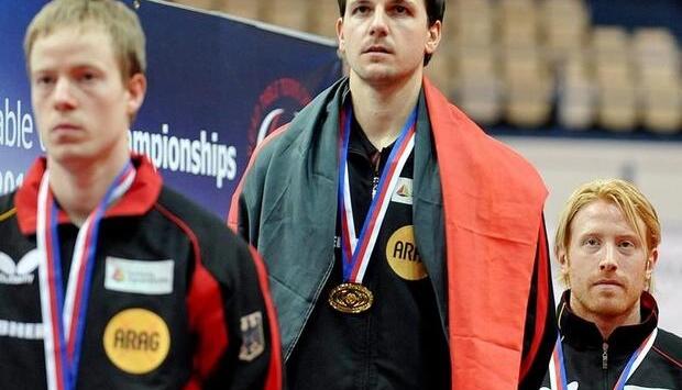 Timo Boll (M) siegte in Ostrava vor Patrick Baum (l) und Christian Süß. Timo Boll (M) siegte in Ostrava vor Patrick Baum (l) und Christian Süß.