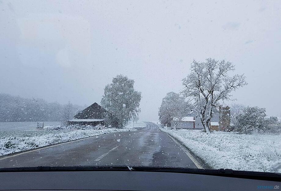 Der Weg von Möckmühl zur Kaufland Logistik hatte für Autofahrer etwas sehr Winterliches.