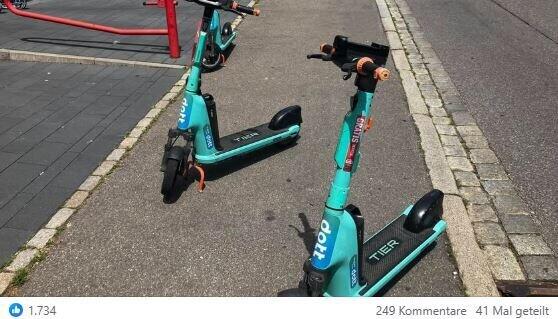 Boris Palmer macht auf Facebook seinem Ärger über falsch geparkte E-Scooter Luft – und bekommt dafür reichlich Zustimmung. Boris Palmer macht auf Facebook seinem Ärger über falsch geparkte E-Scooter Luft – und bekommt dafür reichlich Zustimmung.