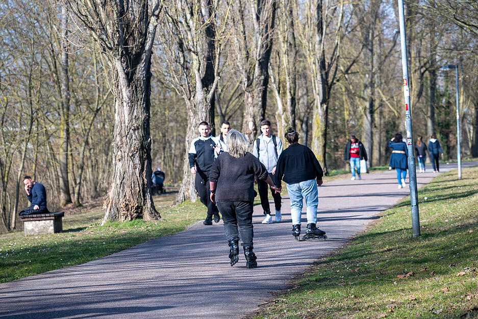 Die Heilbronner Grünanlagen und Wege waren am Wochenende gut besucht.