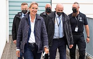 Der Stimme-Wahlcheck mit der AfD-Spitzenkandidatin Alice Weidel fand am Sonntagnachmittag in der Möckmühler Stadthalle statt. Foto: Andreas Veigel Der Stimme-Wahlcheck mit der AfD-Spitzenkandidatin Alice Weidel fand am Sonntagnachmittag in der Möckmühler Stadthalle statt. Foto: Andreas Veigel