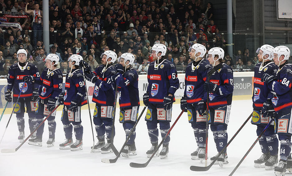 Nach der Partie erhielten die Falken den Pokal für die Meisterschaft in der Südstaffel der Oberliga.