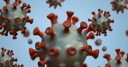 Modelle eines Coronavirus (bearbeitet mit Photoshop).