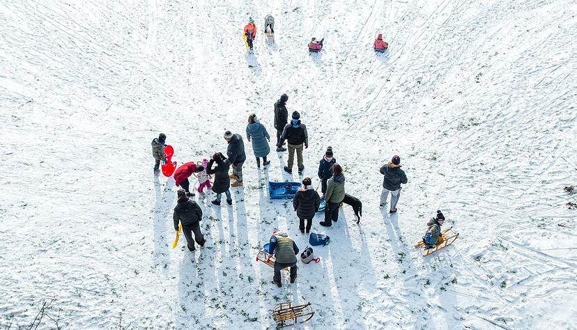 Der Schnee sorgte für Rodelvergnügen. Der Schnee sorgte für Rodelvergnügen.