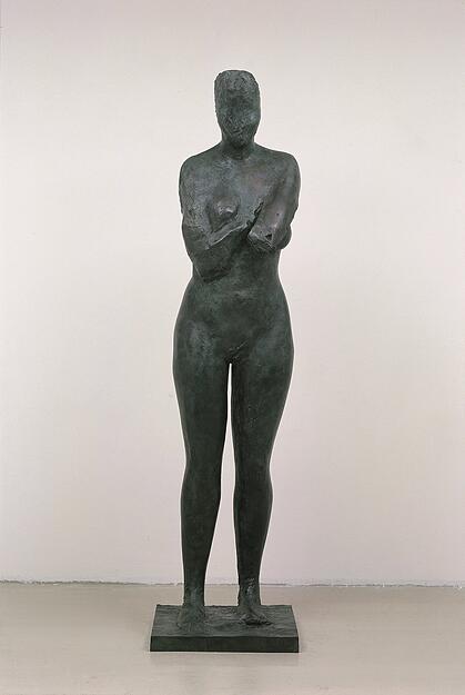 Siegfried Anzinger: Berlinerin (1994), Bronze, 220 auf 50 auf 50 Zentimeter