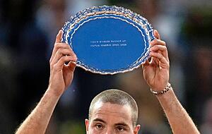 Trostpreis: Jan-Lennard Struff am 7. Mai 2023 nach der 4:6, 6:3, 3:6-Niederlage gegen den Spanier Carlos Alcaraz beim Masters in Madrid.