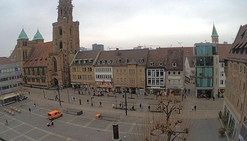 Die neue Webcam befindet sich im historischen Rathaus-Geb&auml;ude. Foto: Webcam/Stadt Heilbronn
