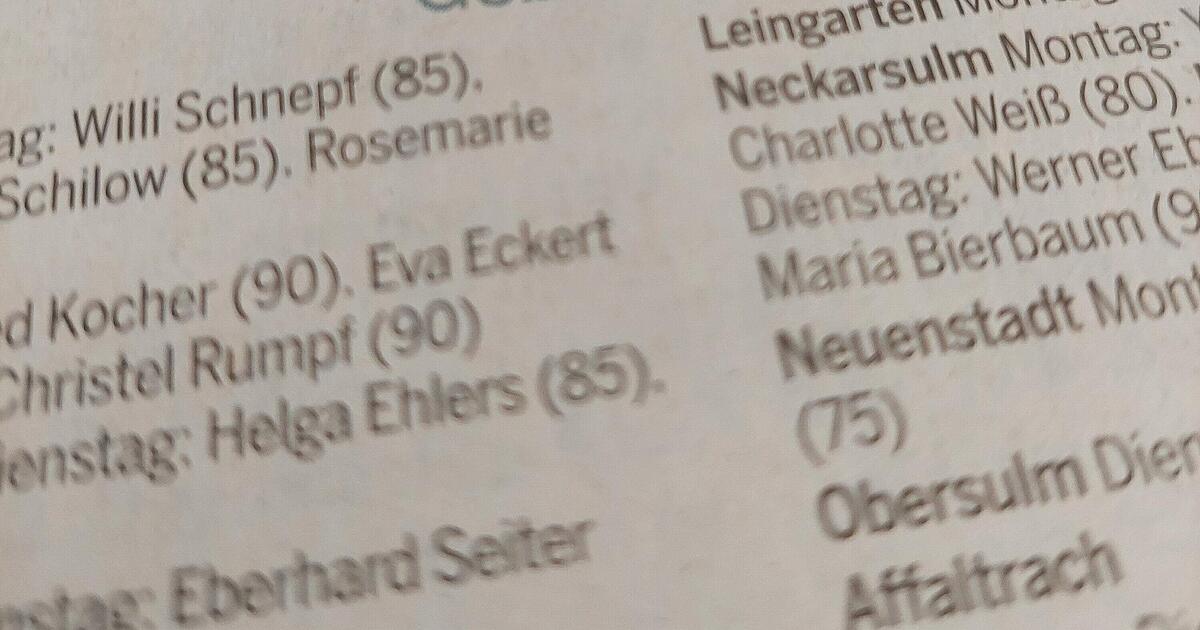 City of Öhringen will soon no longer print special occasions in the ...