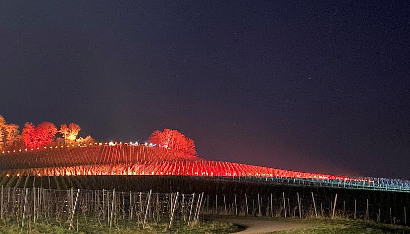Am Donnerstagabend 17 Uhr startet das Rebengl&uuml;hen 2026 am Bretzfelder Lindelberg. Am Mittwochabend gab es ein erstes Probegl&uuml;hen. Den Tag &uuml;ber wird noch kr&auml;ftig gearbeitet zwischen den Rebzeilen.