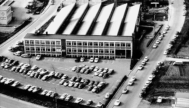 Luftaufnahme des Werks am Rande von Sontheim, 1968. Luftaufnahme des Werks am Rande von Sontheim, 1968.