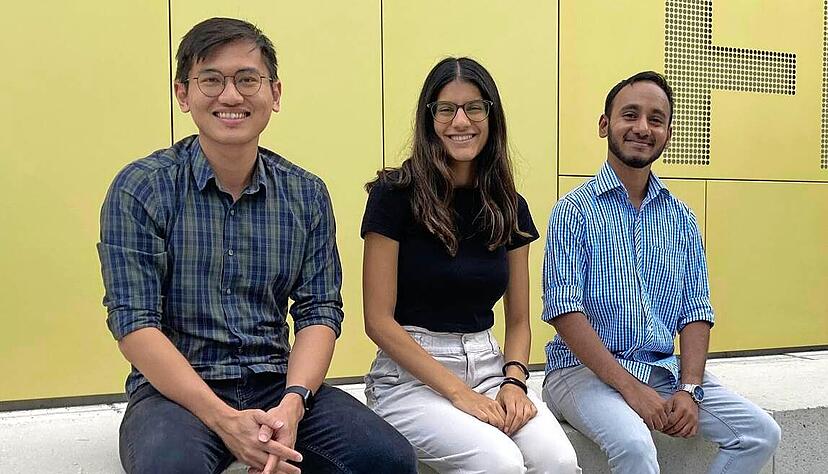 Studieren an der Hochschule (von links): Tung Khau aus Vietnam, Jana Farag aus Ägypten und Arshad Hussain aus Sri Lanka. Studieren an der Hochschule (von links): Tung Khau aus Vietnam, Jana Farag aus Ägypten und Arshad Hussain aus Sri Lanka.