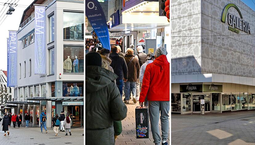 Während im Heilbronner Modegeschäft Palm (Foto links) im Sommer die Lichter ausgehen, keimt am Heilbronner Galeria-Kaufhof-Standort in der Fleiner Straße (rechts) inzwischen wieder die Hoffnung auf einen Weiterbetrieb. Während im Heilbronner Modegeschäft Palm (Foto links) im Sommer die Lichter ausgehen, keimt am Heilbronner Galeria-Kaufhof-Standort in der Fleiner Straße (rechts) inzwischen wieder die Hoffnung auf einen Weiterbetrieb.