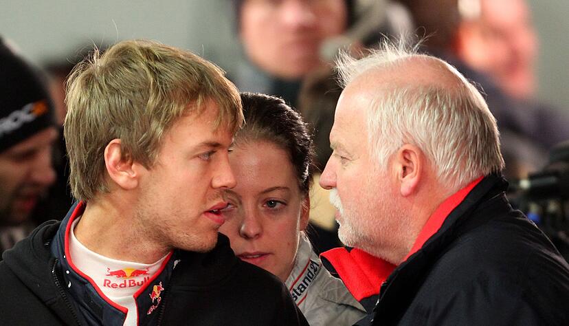 Sebastian Vettel (l) im Jahr 2010 mit seinem Vater Norbert.