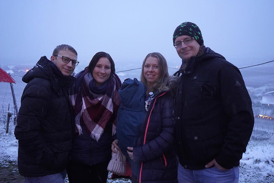 Bretzfelder Rebenglühen 2022 bei Schnee in Siebeneich