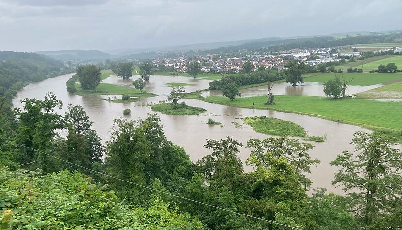 Im Juni 2024 trat der Neckar bei Bad Wimpfen über die Ufer.