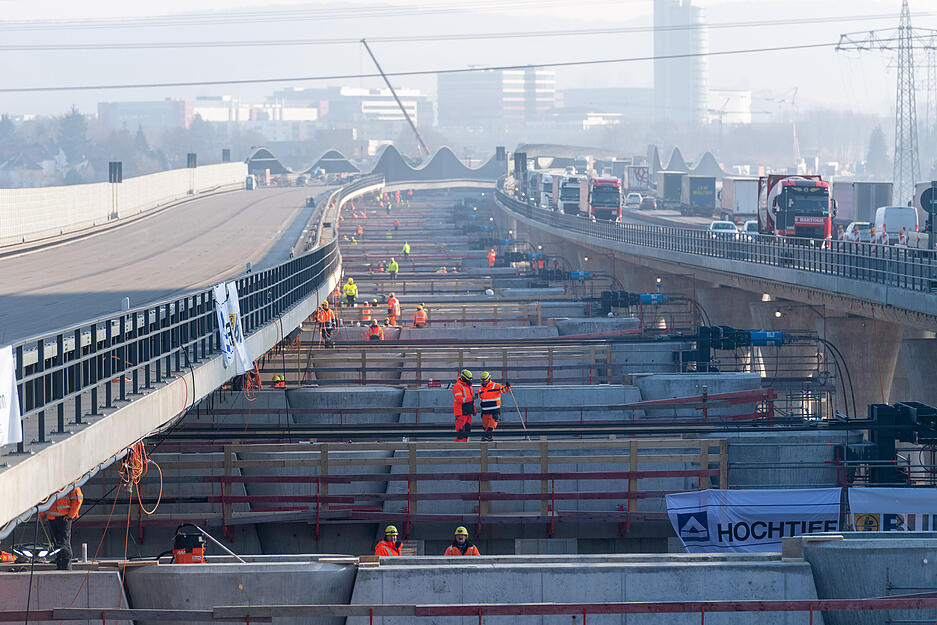 A6-Brücke bei Heilbronn wird verschoben