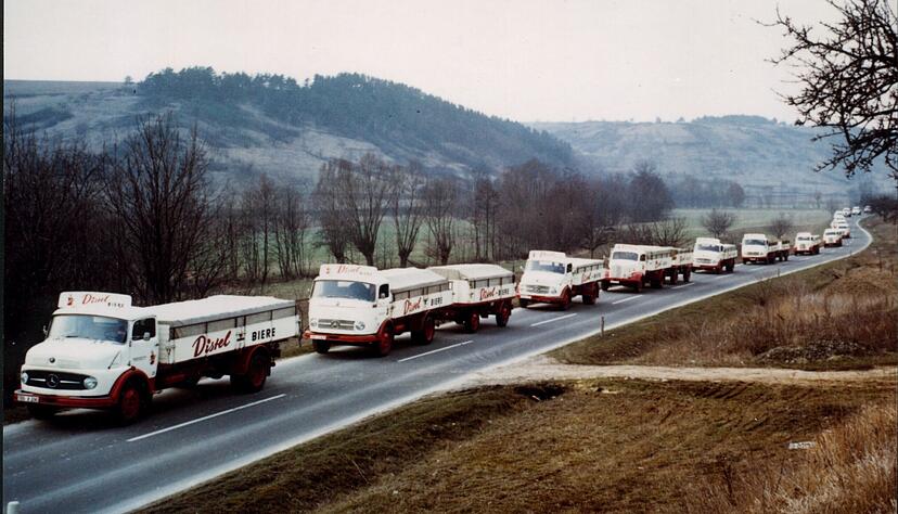 1967 waren schon zahlreiche Distelh&auml;user-Lkw in der Region unterwegs.