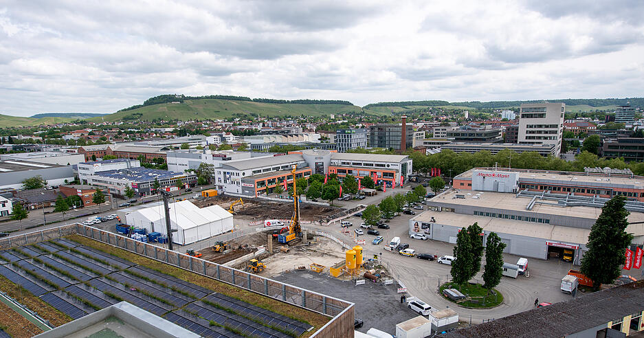 Auf diesem Areal entsteht der Bildungscampus West in Heilbronn. Der Mediamarkt bekommt einen neuen Standort.