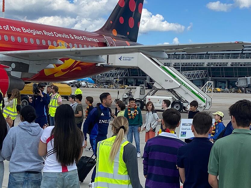 EM 2024: Belgien landet am Flughafen Stuttgart