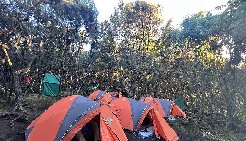 Birgit Bordt und ihre Mitwanderer haben in Zelten &uuml;bernachtet.