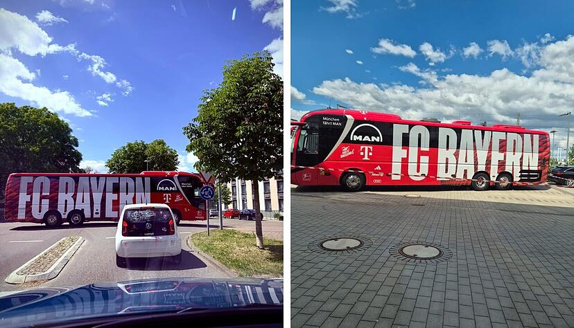 Auf Facebook werden Fotos von Bussen des FC Bayern München geteilt.