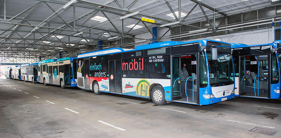 Verdi-Streik im Bus-Depot