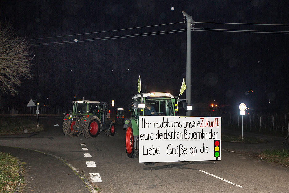 Bauernprotest bei Lauffen. Bauernprotest bei Lauffen.