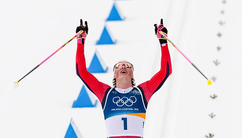 Am Ziel: Der Olympiasieg über 50 Kilometer hat für Klaebo eine besondere Bedeutung. Am Ziel: Der Olympiasieg über 50 Kilometer hat für Klaebo eine besondere Bedeutung.