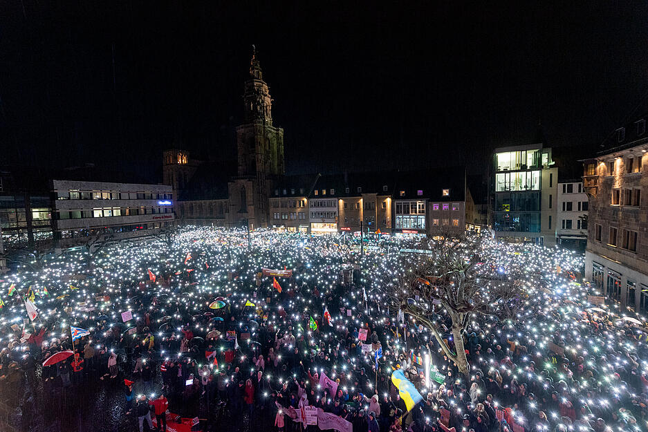 Demo gegen Rechtsextremismus und für Demokratie in Heilbronn